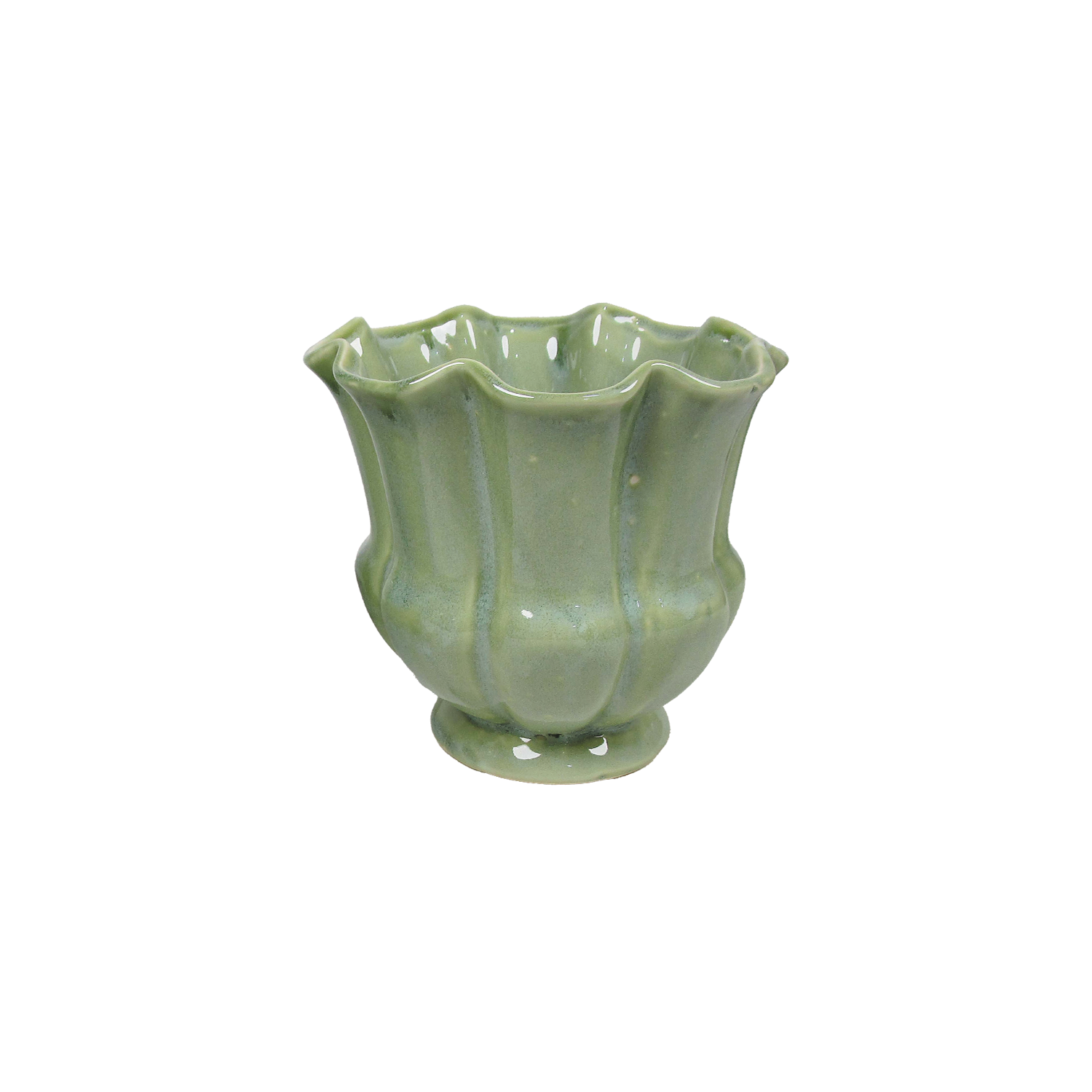 Jarrón cachepot Médicis pequeño verde Ø14,5 H14,5 cm