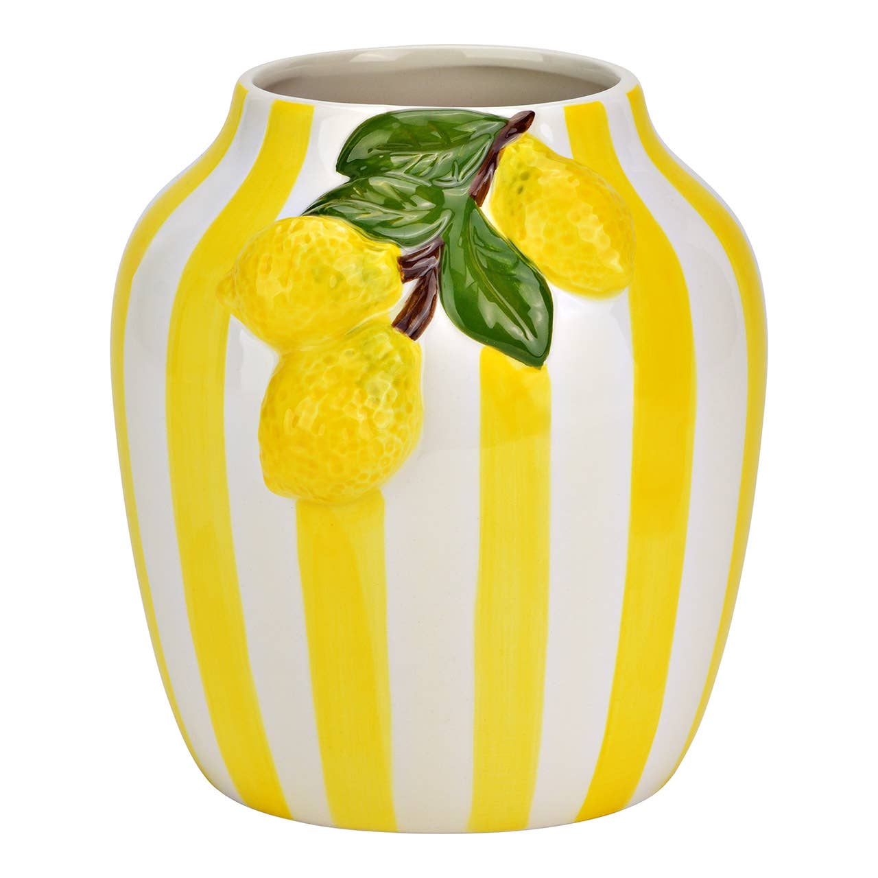 Jarrón de cerámica con forma de limón, amarillo (A/Al/P) 16x17x17cm