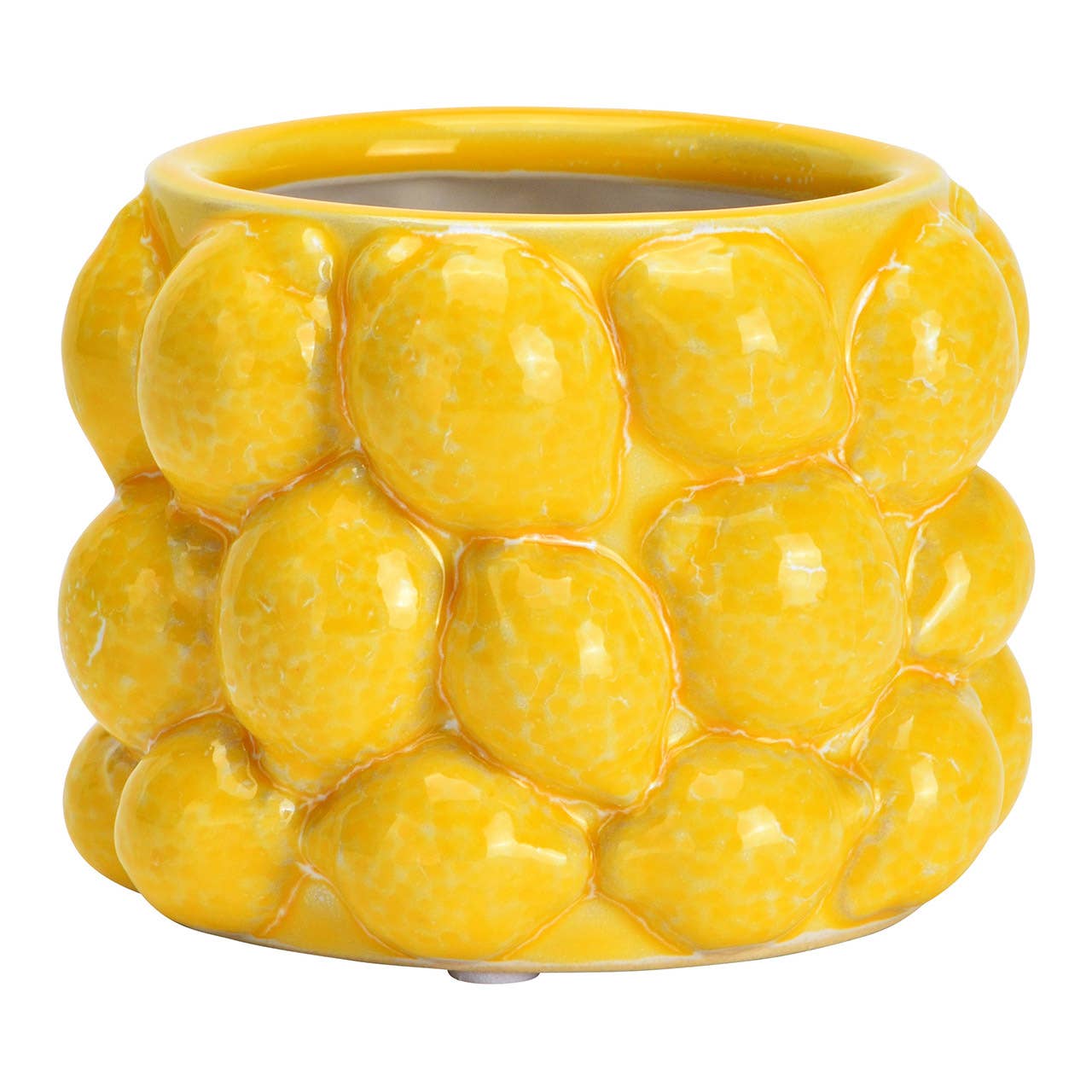 Maceta de cerámica con forma de limón, amarillo (A/A/P) 10x8x10cm