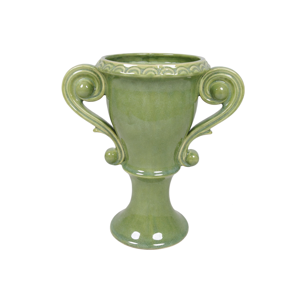 Jarrón Médicis verde L27 P16 H29,5cm