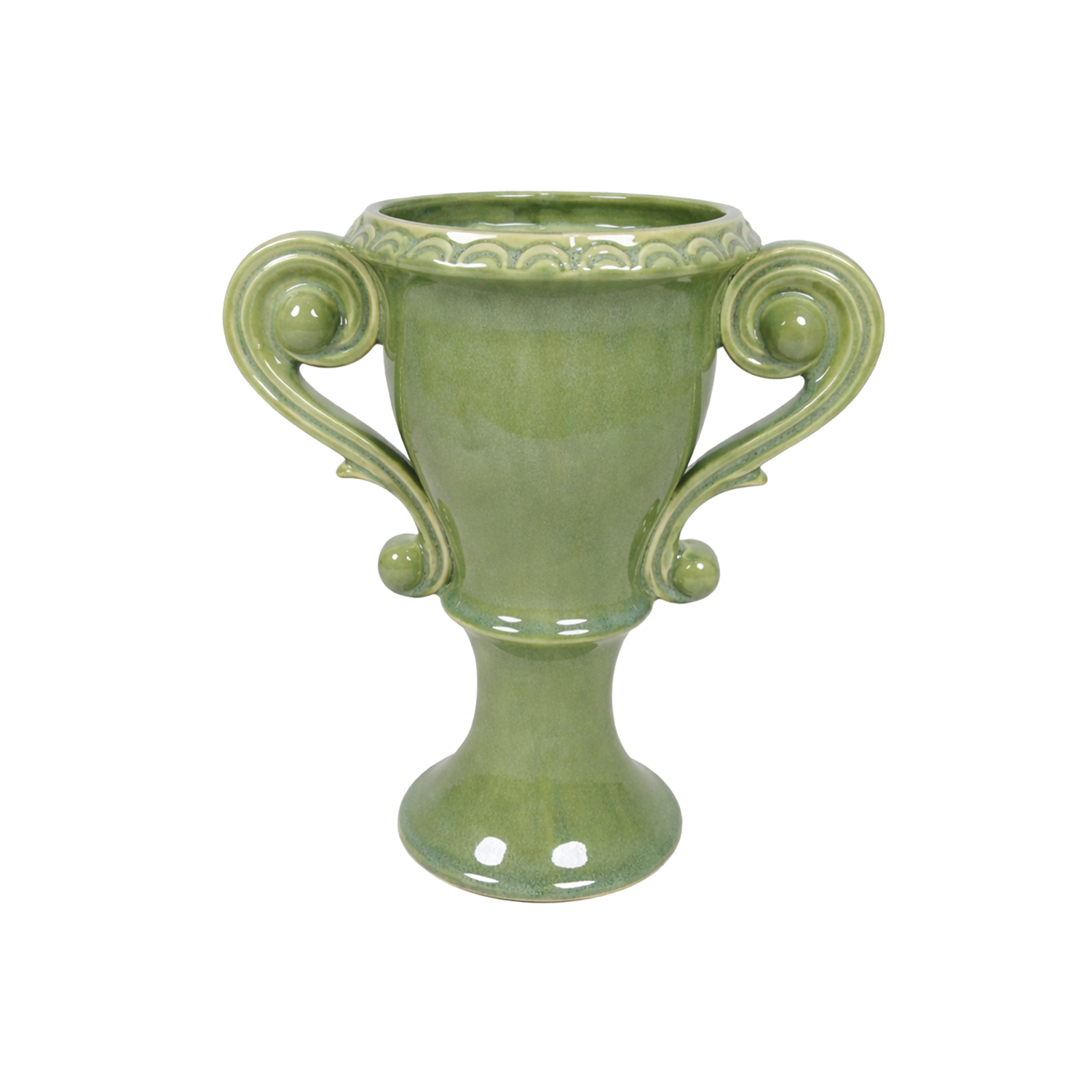 Jarrón Médicis verde L27 P16 H29,5cm