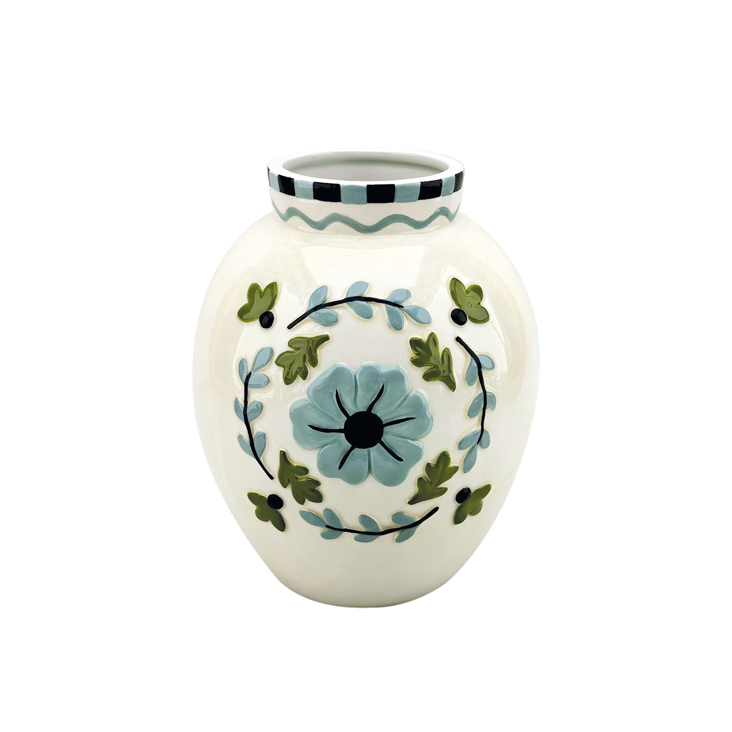 Jarrón Yoshi azul D16,3 H19,7 cm