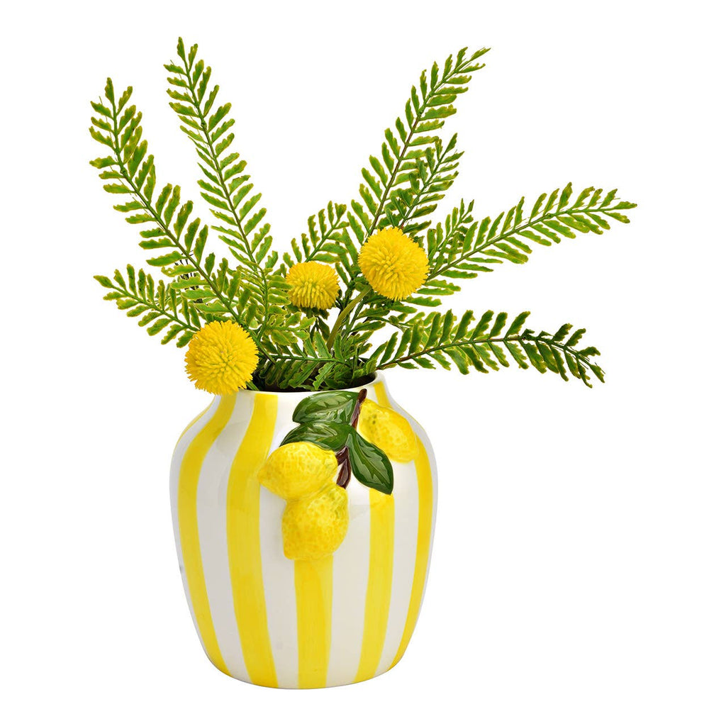 Jarrón de cerámica con forma de limón, amarillo (A/Al/P) 16x17x17cm