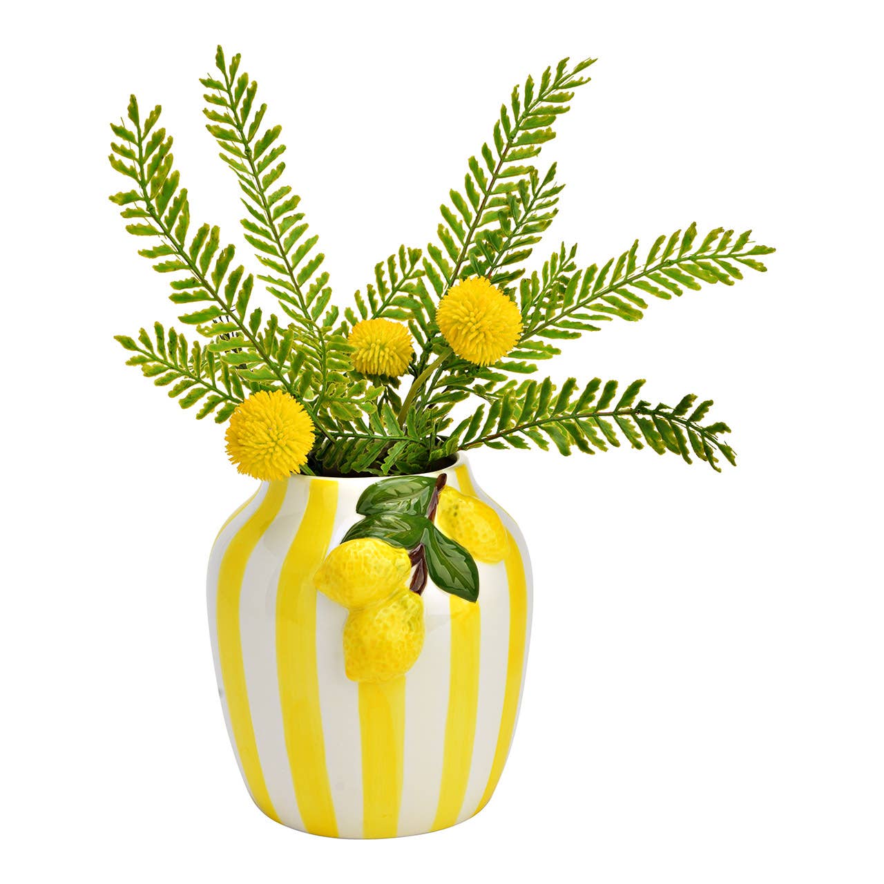 Jarrón de cerámica con forma de limón, amarillo (A/Al/P) 16x17x17cm