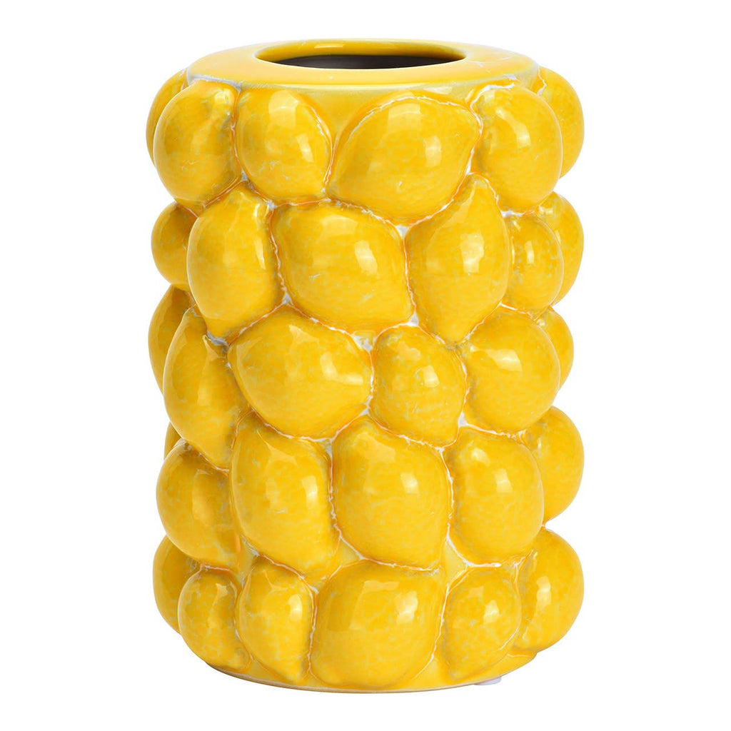 Jarrón de cerámica con forma de limón, amarillo (A/Al/P) 12x16x12cm