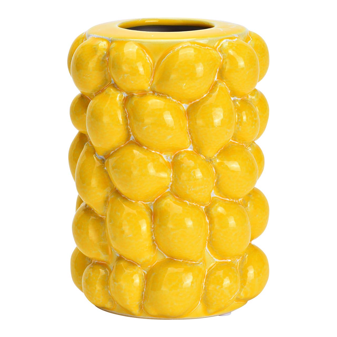 Jarrón de cerámica con forma de limón, amarillo (A/Al/P) 12x16x12cm