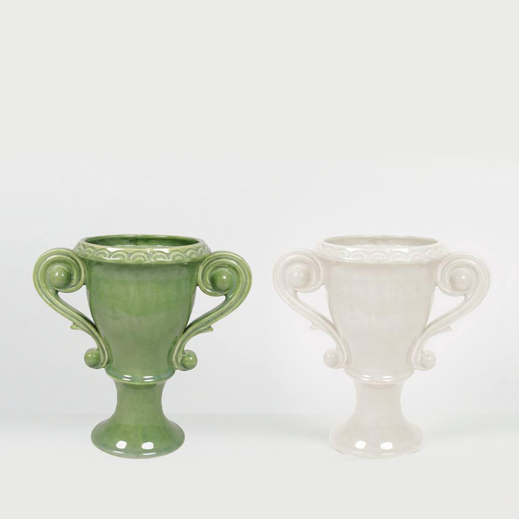 Jarrón Médicis verde L27 P16 H29,5cm