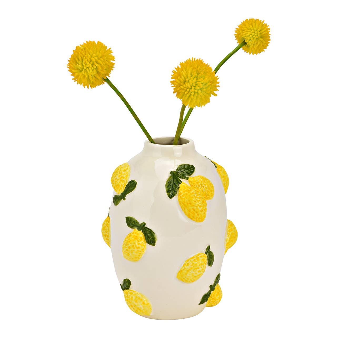 Jarrón decorativo de limón de cerámica, amarillo (A/Al/P) 12x15x12cm