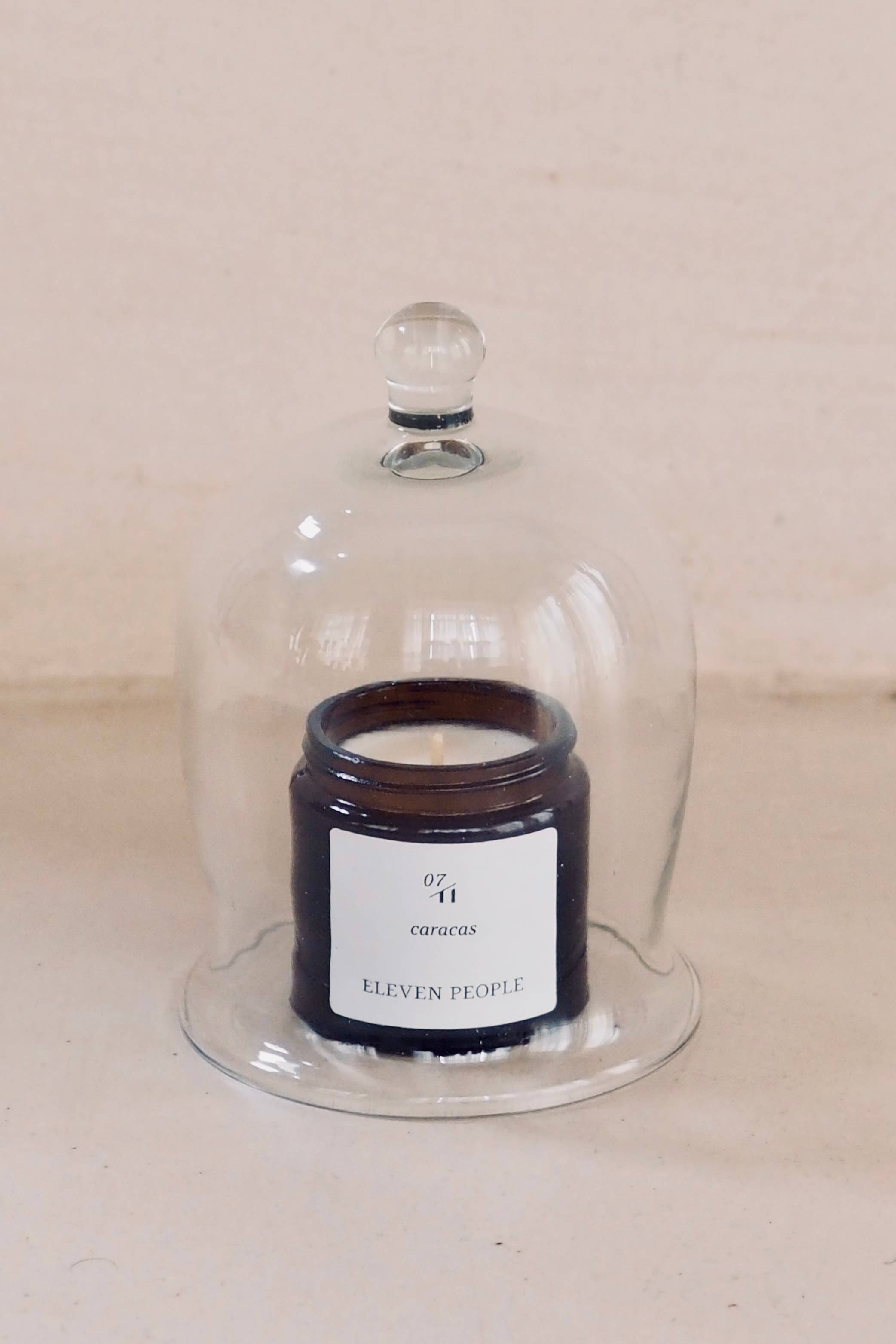 Vela de cera de soja perfumada para prueba con cúpula de vidrio: Cúpula de cristal + 04 Genovy