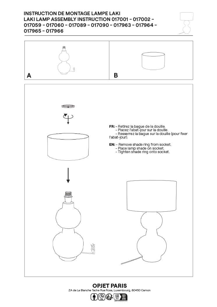 Lámpara Laki khaki con diámetro de 40 cm y altura de 65 cm