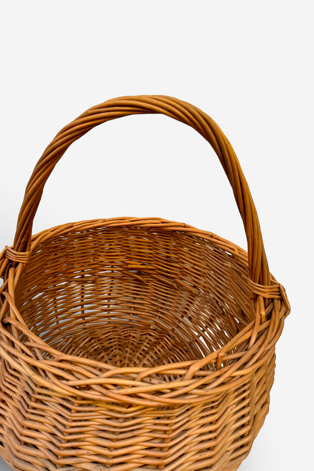 Cesta redonda mimbre natural