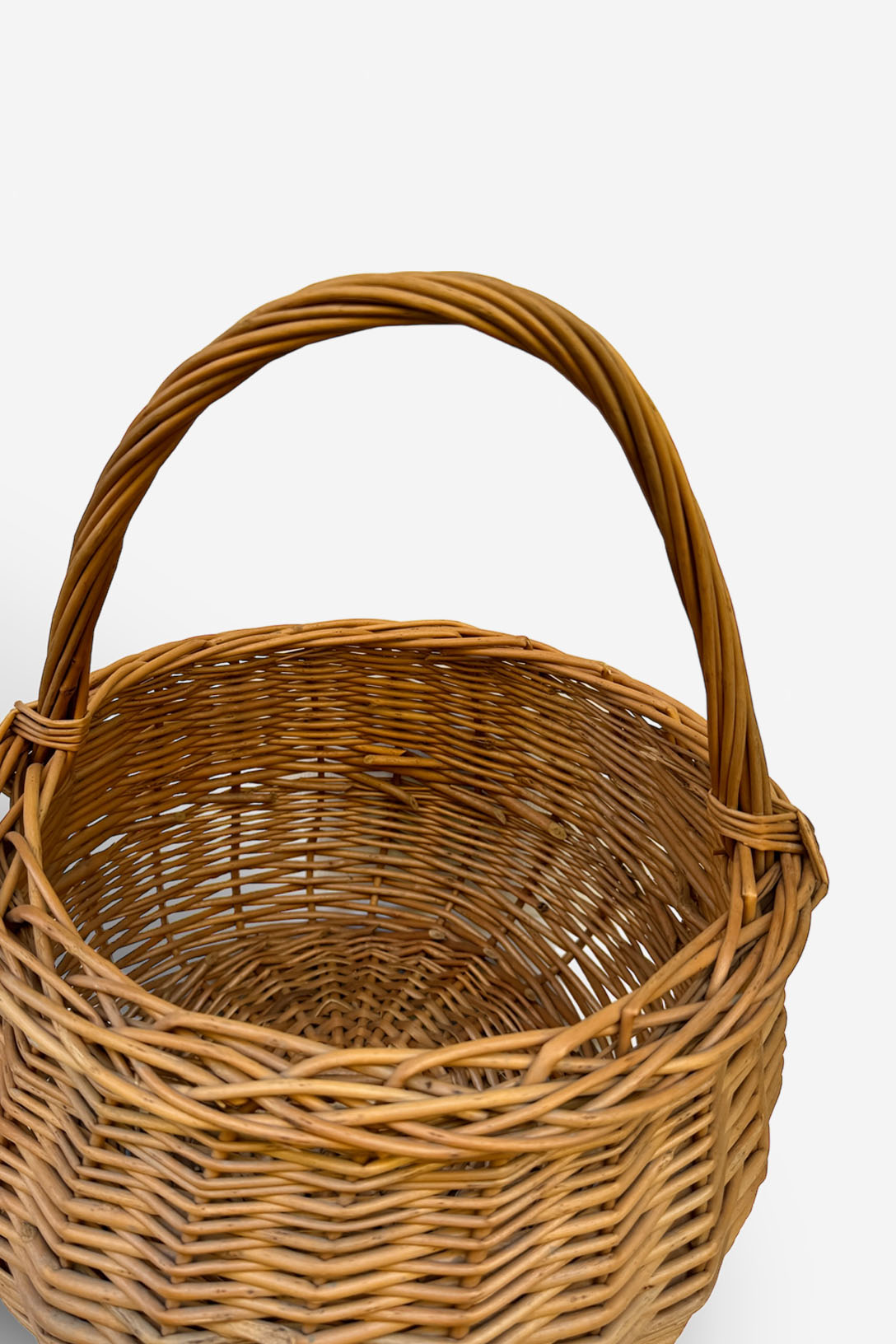 Cesta redonda mimbre natural