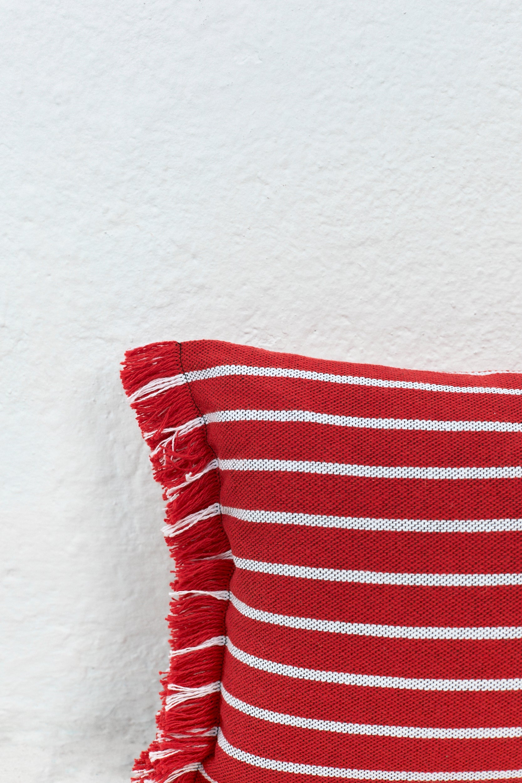 Funda cojín rayas granada rojo 30cmx45cm
