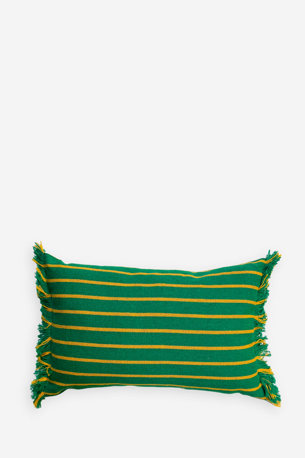 Funda cojín rayas granada verde 30cmx45cm