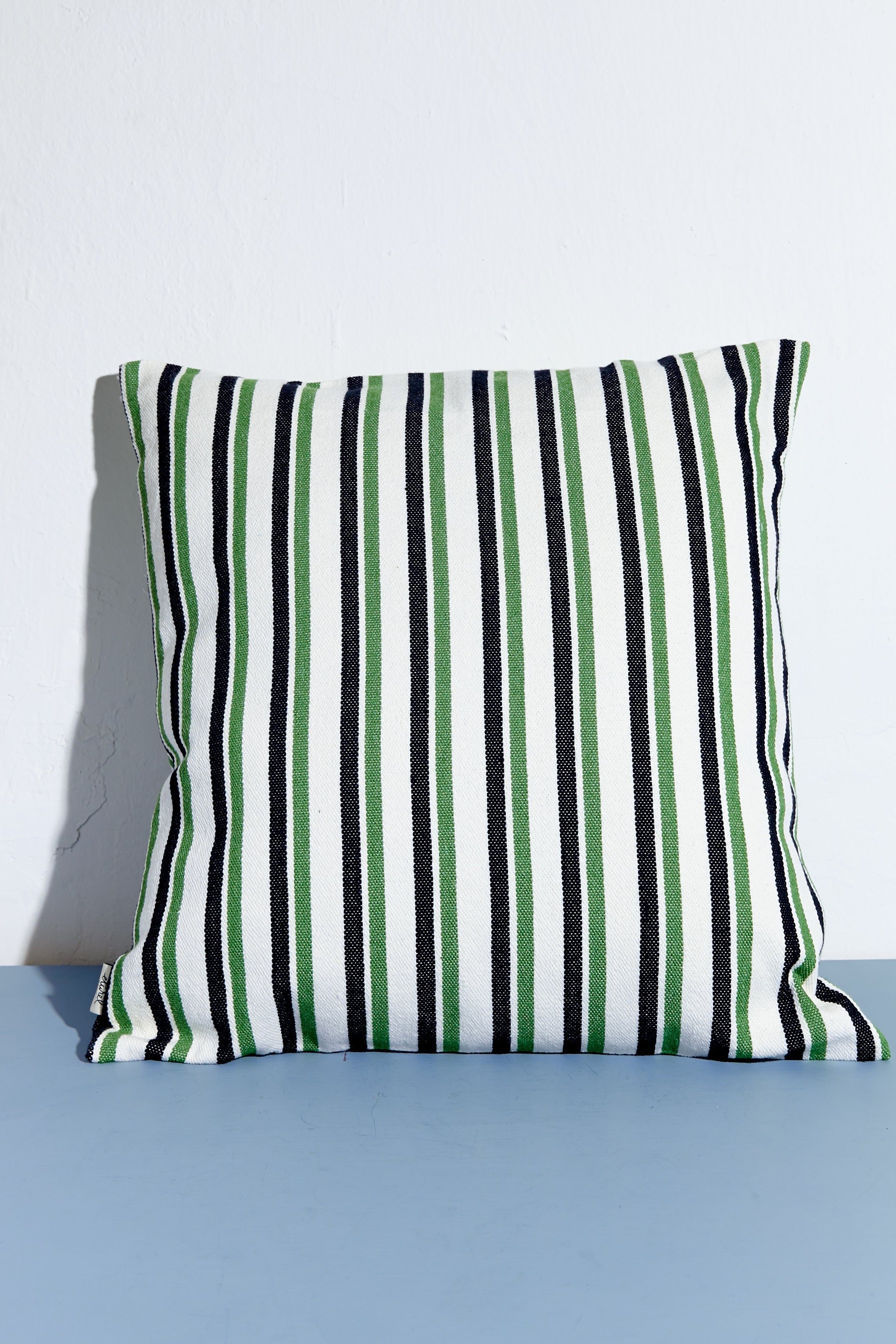 Funda cojín loneta verde y negro 50cmx50cm