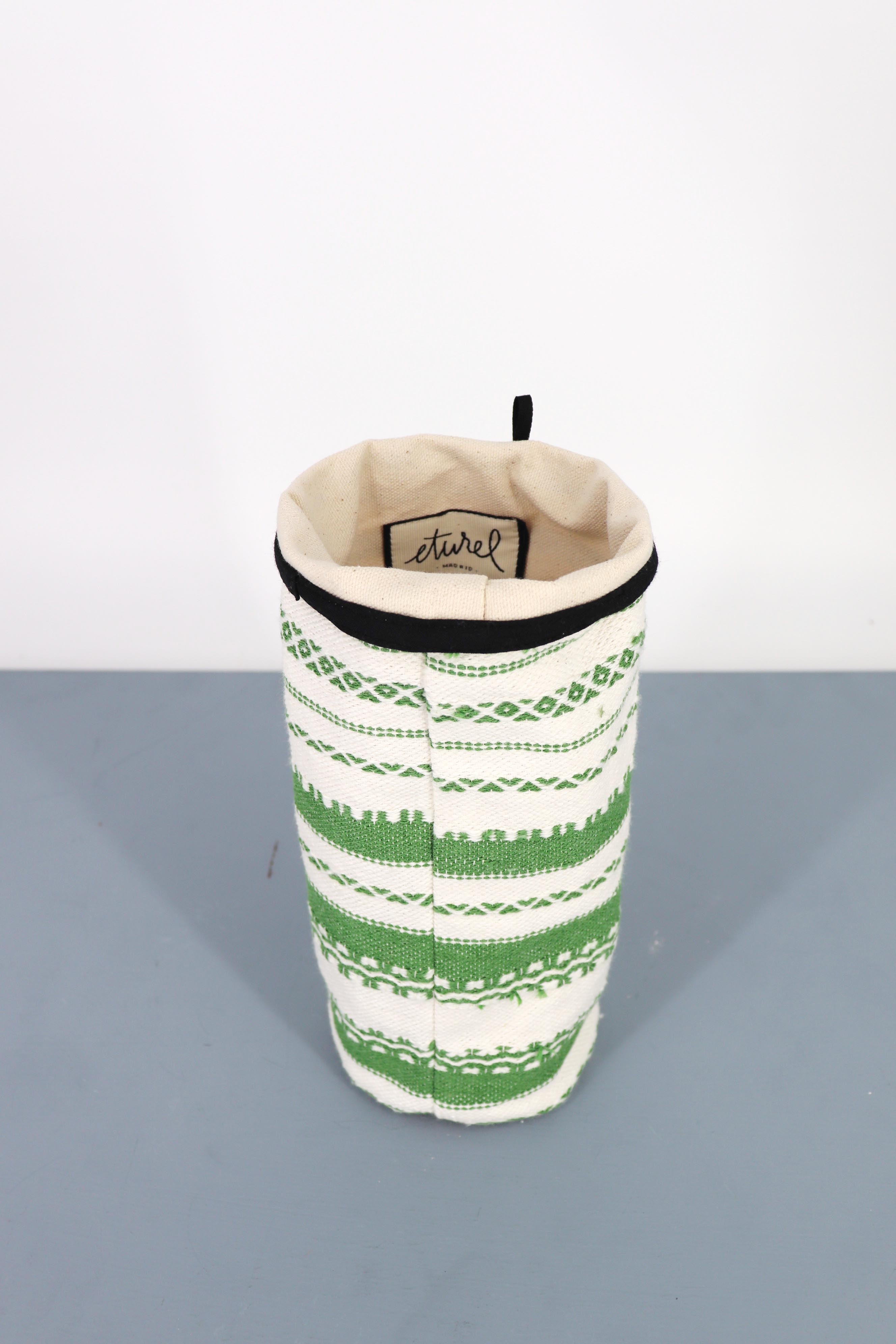 Funda Jarrón M Alpujarra verde y blanca