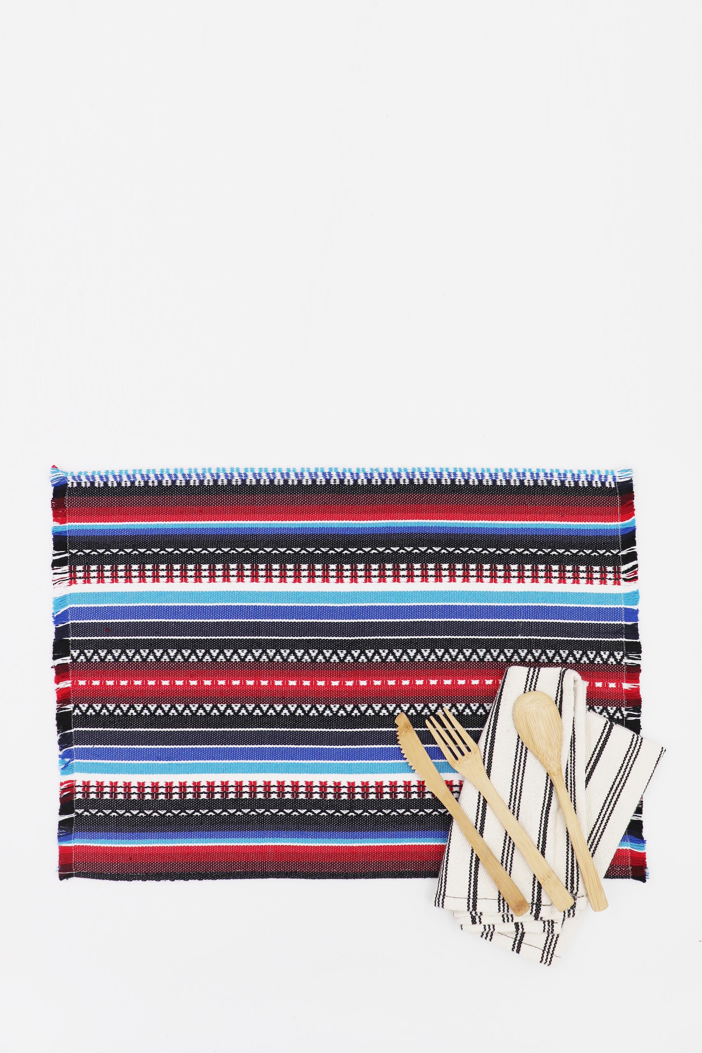 Mantel individual tejido manchego azul (pack de 2)
