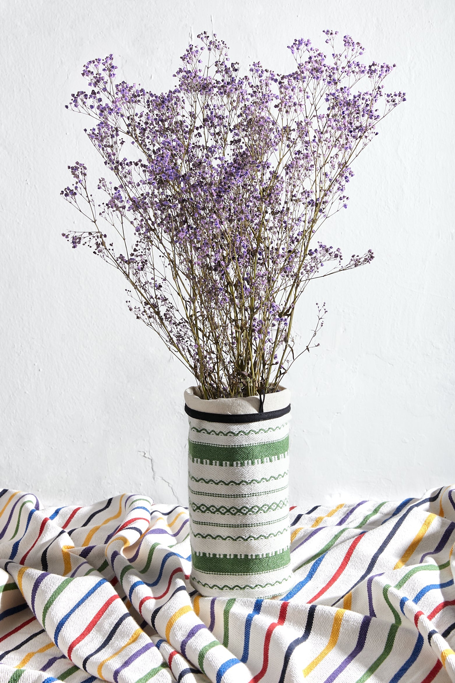 Funda Jarrón M Alpujarra verde y blanca