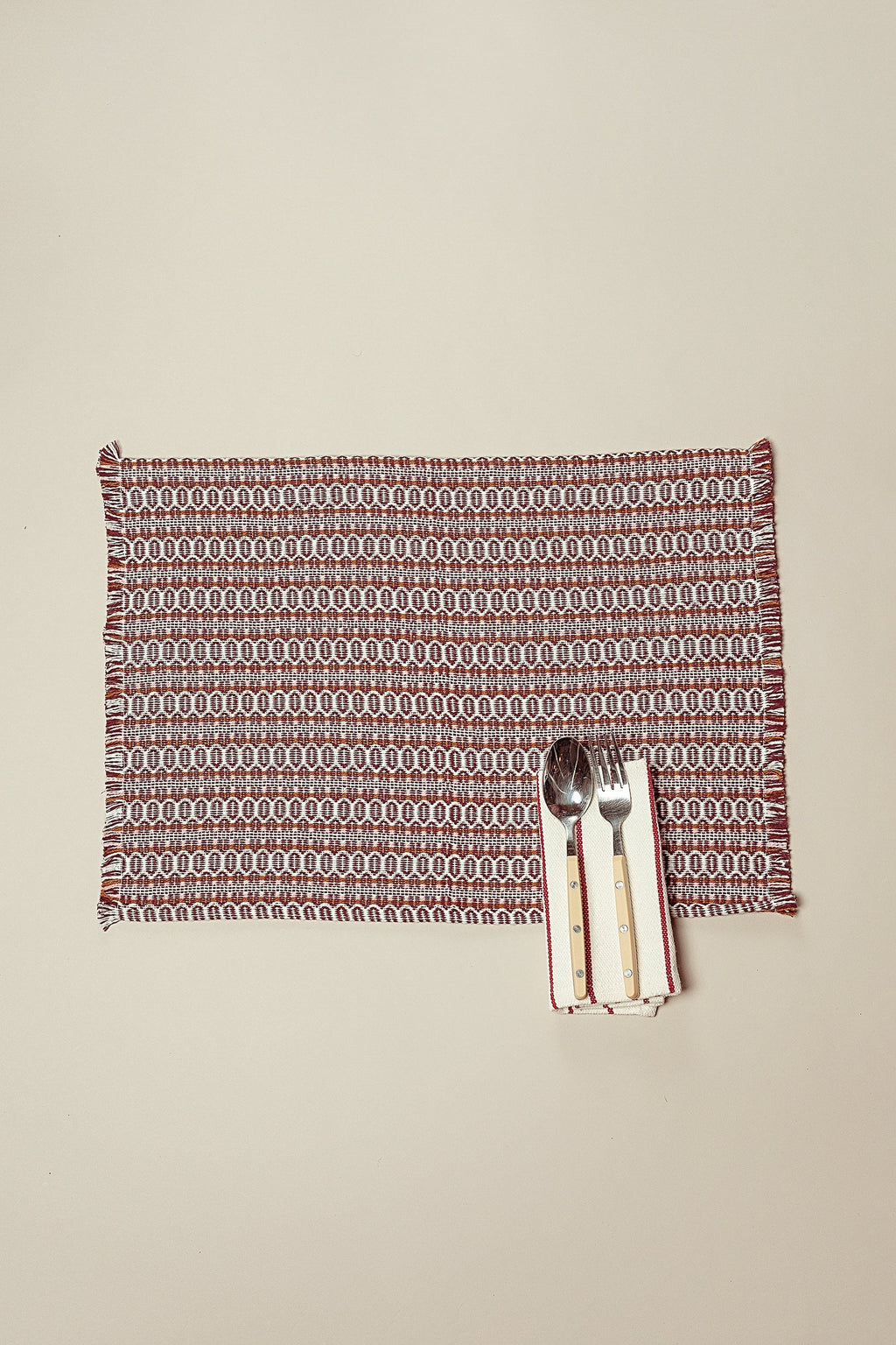 Mantel individual ojo de perdiz granate retro (pack de 2)