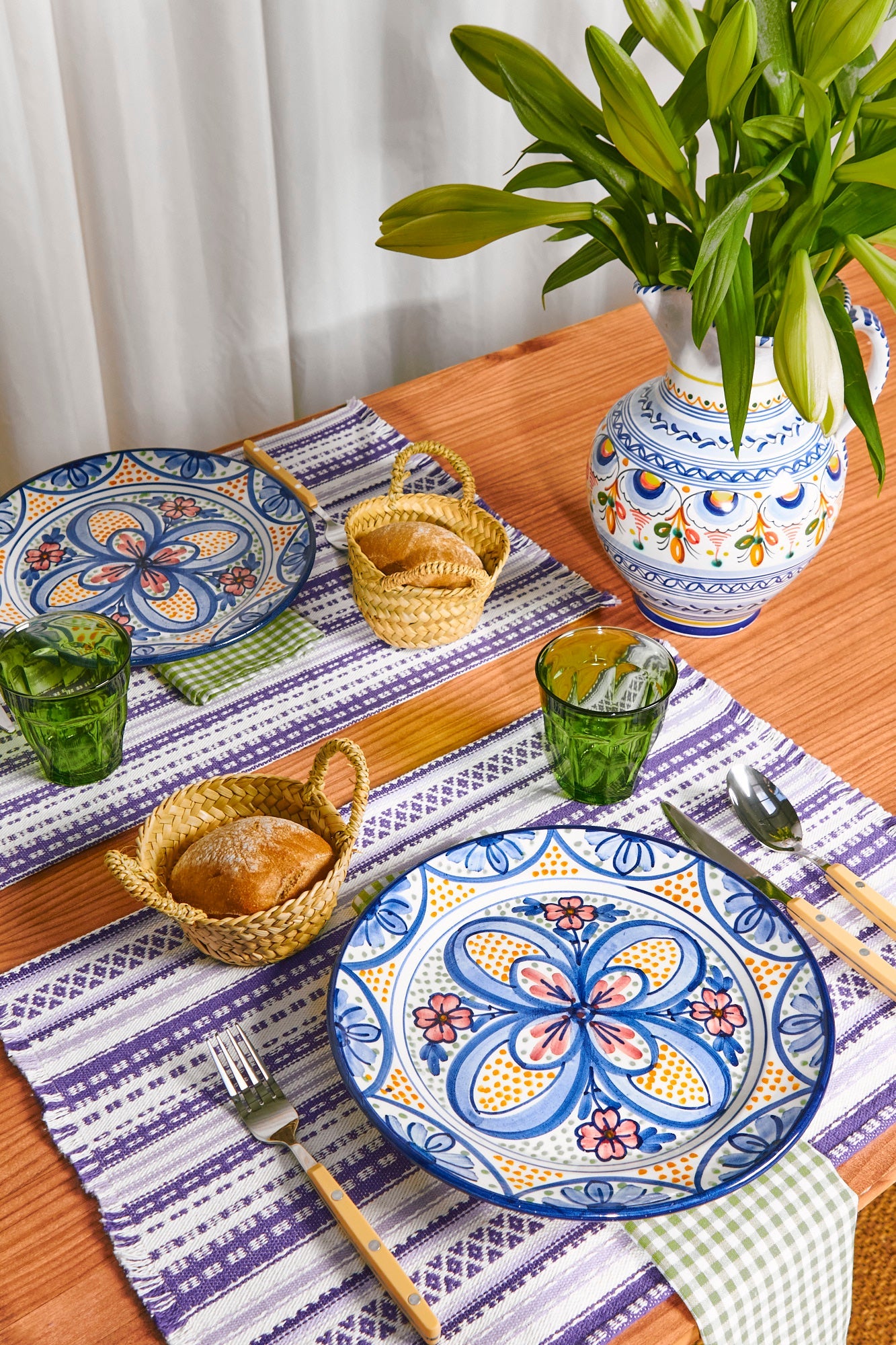 Mantel individual alpujarra malva (pack de 2)