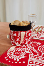 Mantel individual reversible folklore rojo (pack de 2)