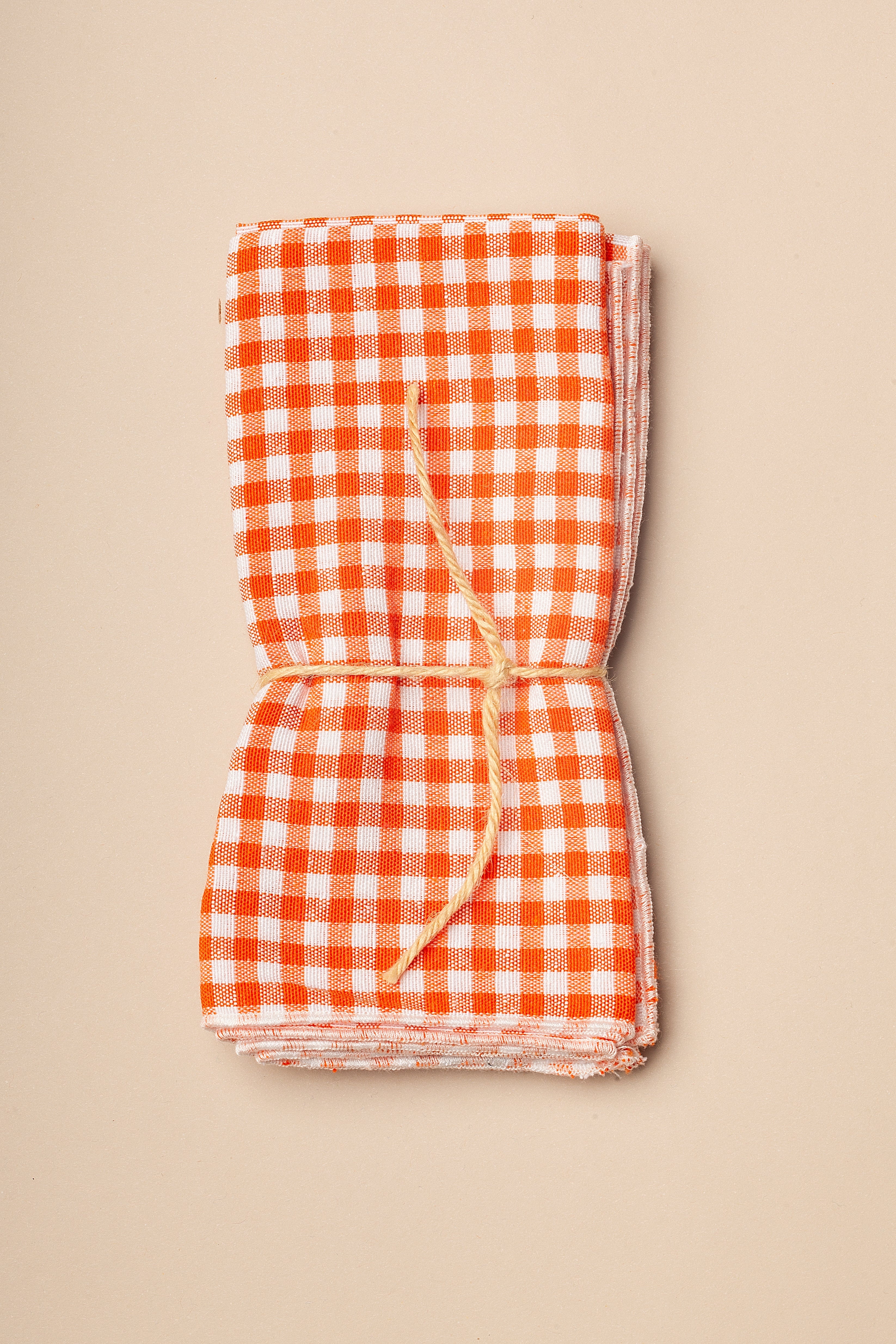 Servilleta vichy naranja cuadro pequeño (pack de 2)