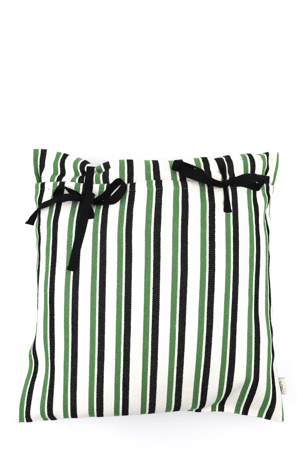 Funda cojín loneta verde y negro 50cmx50cm