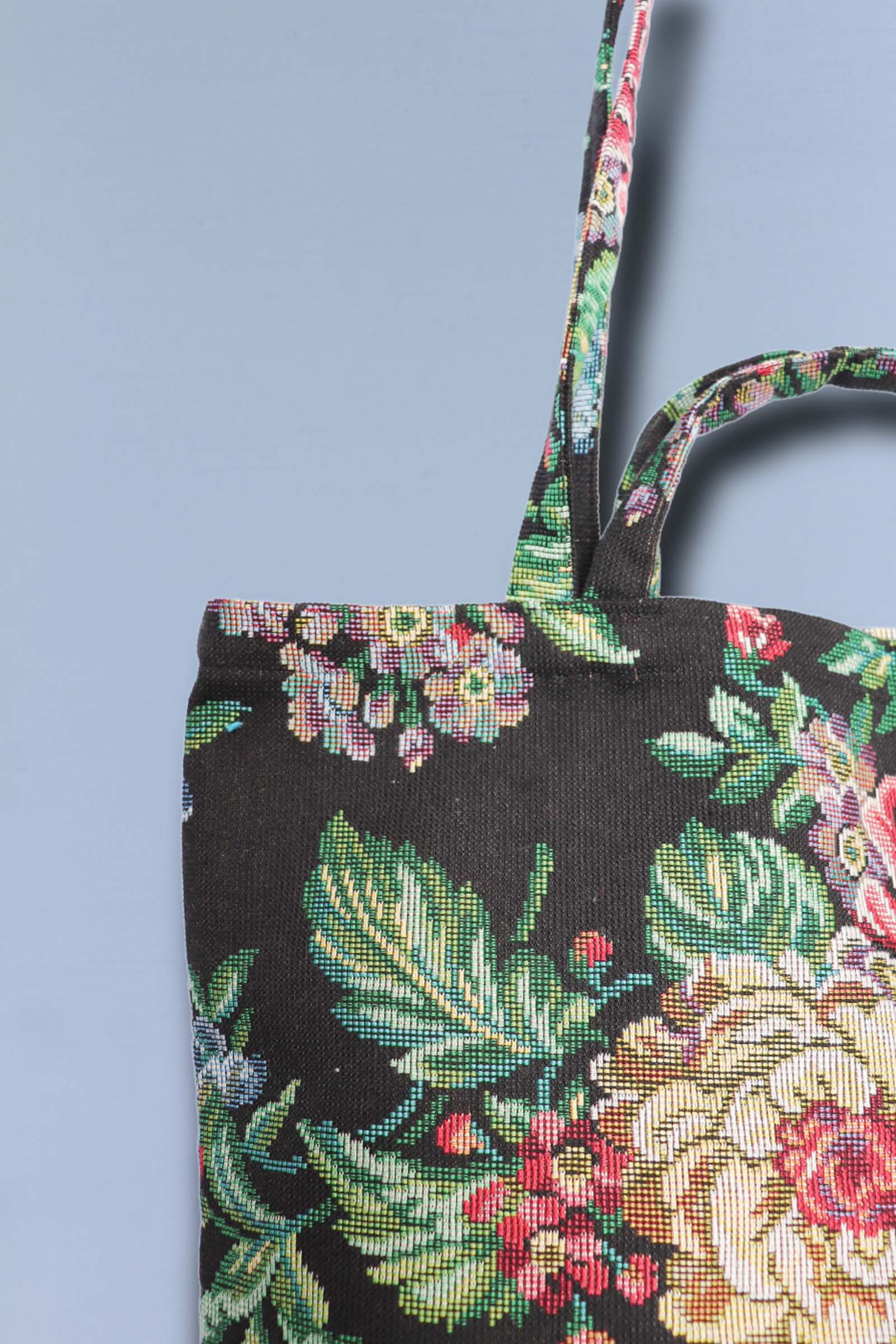 Tote Bag tejido jacquard flores peonías