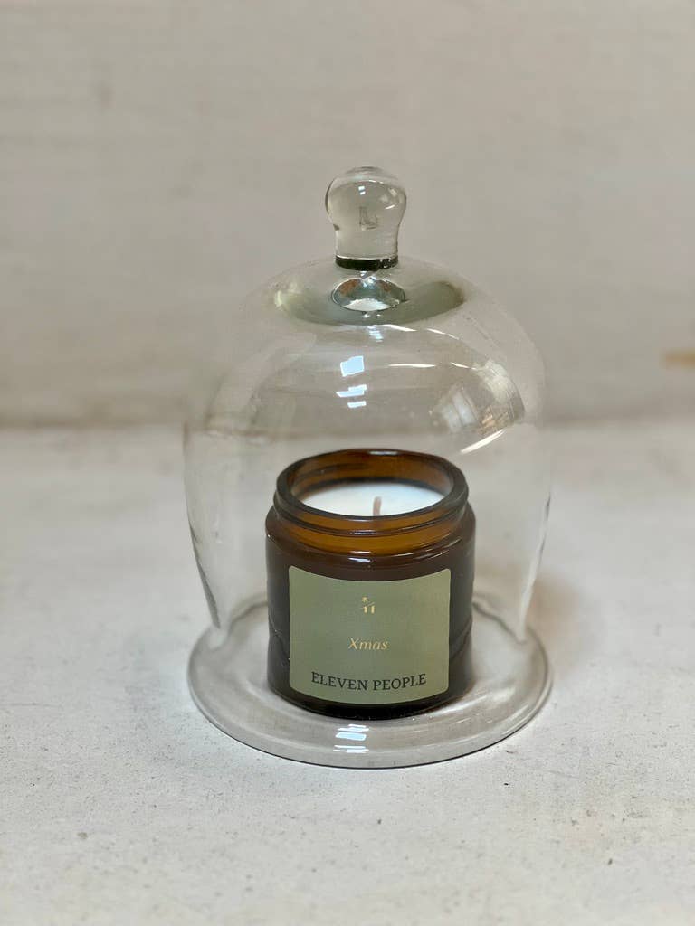 Vela de cera de soja perfumada para prueba con cúpula de vidrio: Cúpula de cristal + 04 Genovy