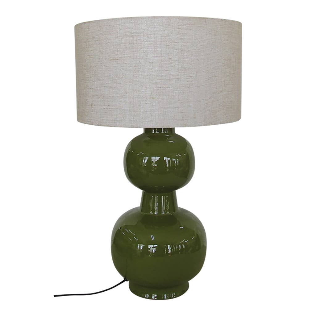 Lámpara Laki khaki con diámetro de 40 cm y altura de 65 cm