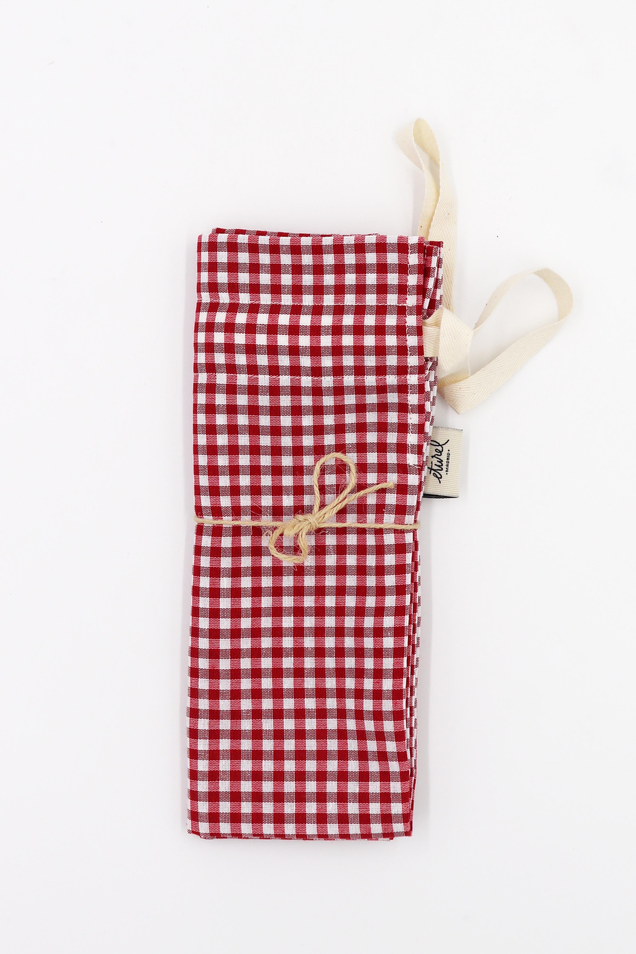 Panera pan de barra cuadros vichy rojo