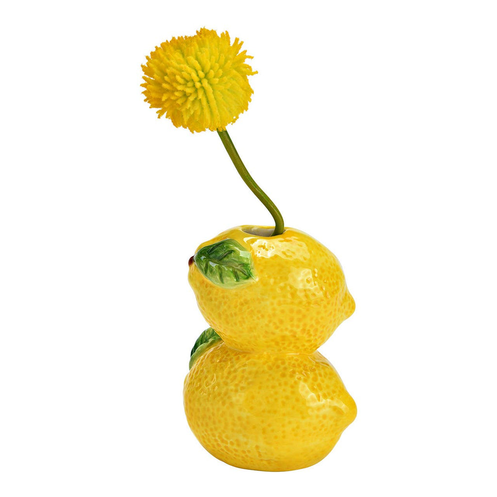 Jarrón de cerámica con forma de limón, amarillo (A/Al/P) 8x9x5cm