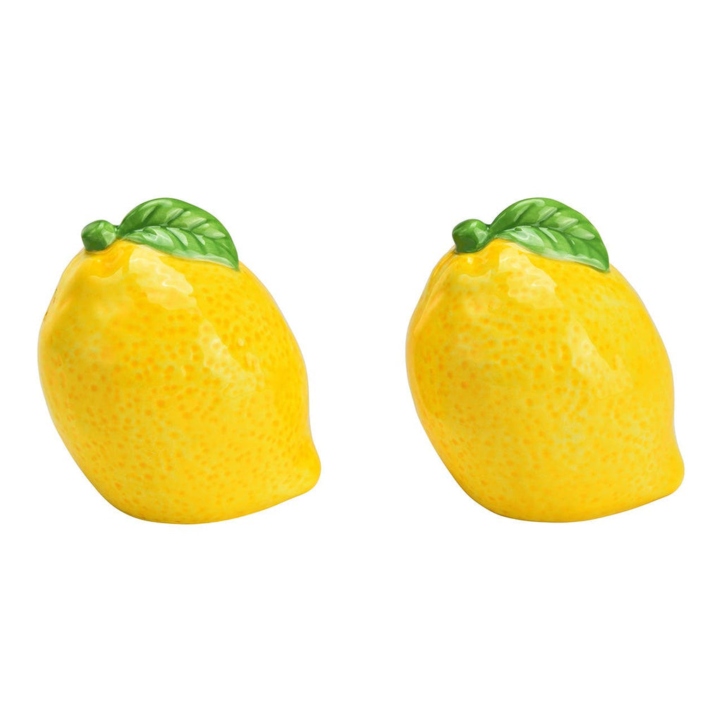 Juego de 2 saleros y pimenteros de cerámica con forma de limón, amarillo/verde (A/A/P) 6x7x6cm